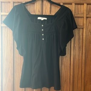 Loft Eyelet Flutter Sleeve Top (Small)